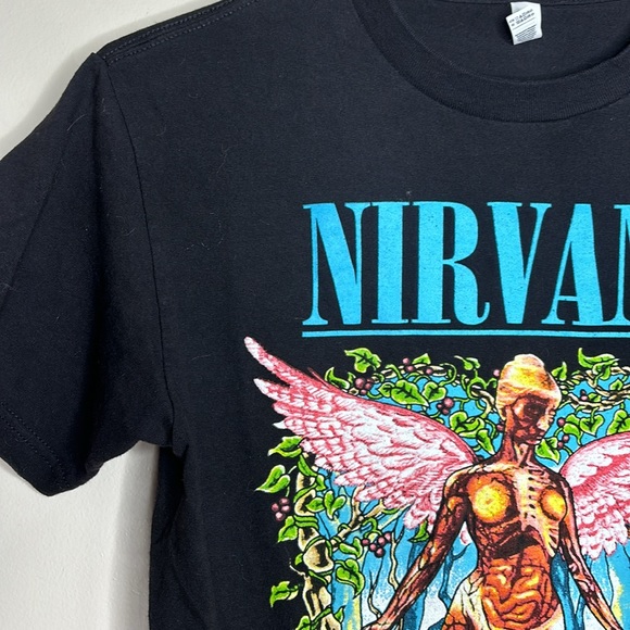 Alstyle | Black NIRVANA Woman W Wings Front Eomans Tom | Concert Tee Size M - Picture 3 of 6